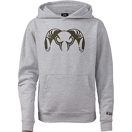 Kuiu Youth Big Ram Hoodies, Heather Grey, XL, 14186-HG-XL