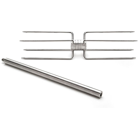 L.B.Spinner Extension Rod + Double Hot Dog Fork, Silver, LB119