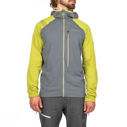 La Sportiva Defender Jacket - Mens, Steel/Kiwi, Medium, L24-908713-M