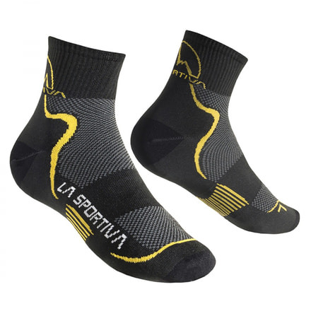 La Sportiva Mid Distance Socks, Black/Yellow, Small 29T-BY-S