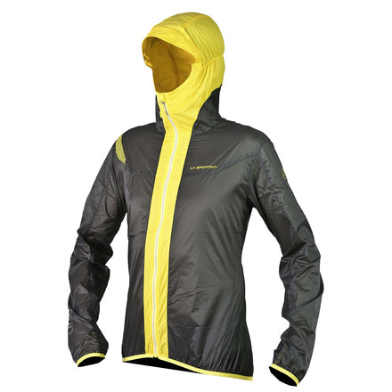 La Sportiva Oxygen 2.0 Windbreaker Jacket - Mens-Grey/Yellow-X-Large