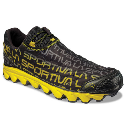 La Sportiva Vertical K Trail Running Shoe - Men's-Black/Yellow-Medium-40.5