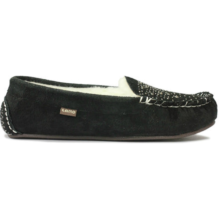 Lamo Twinkle Fleece Moc Slipper - Womens-Black-Medium-11 US