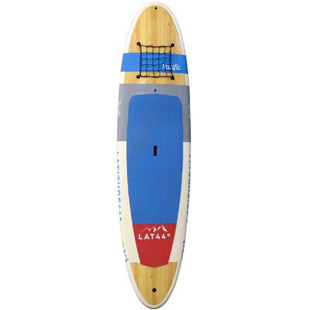 Latitude 44 Pacific Paddle Board CAD Designed Shape, T-TEC Construction, 11in, Blue, Red, Wood, L44PAC11