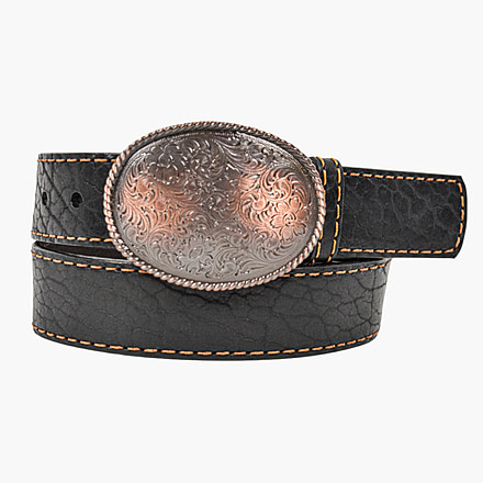 Lejon Tuscon Copper Leather Belt - Womens, Black, Medium, VB-66121-M