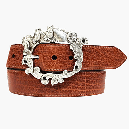 Lejon Vaquera Leather Belt - Womens, Peanut, Large, VB-65774-LRG