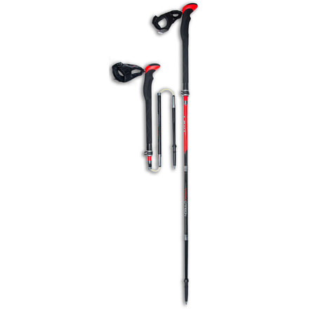 Leki Tourstick Vario Vertical Trekking Poles-Black/Red-115 - 135 cm