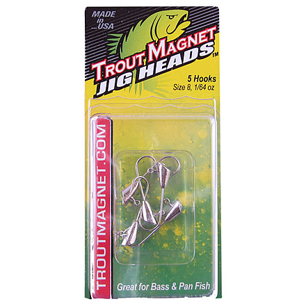 Leland Trout Magnet 5pc Jig Heads, Nickel, 1/64oz, 87657