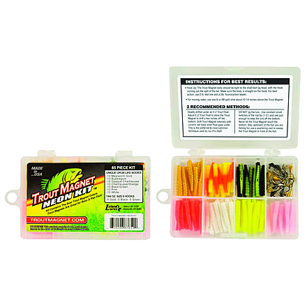 Leland Trout Magnet Neon Kit, 15 Hooks, 70 Bodies and Shad-Dart Heads, 1/64oz, 87659