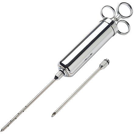 LEM Products 4oz Metal Meat Injector with 2 needles, Chrome, 839