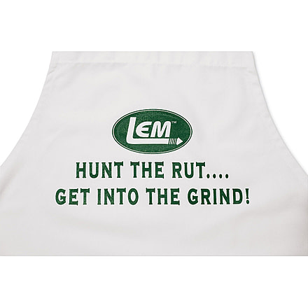 LEM Products Apron - Hunt the Rut Get Into the Grind, White, 1140