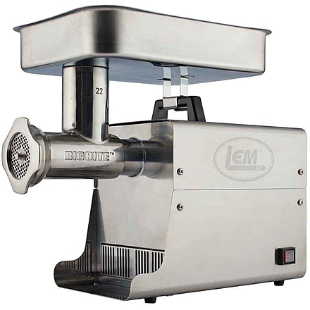 LEM Products Big Bite #22 1HP Stainless Steel Electric Grinder, Stainless, 17811