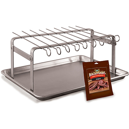LEM Products Jerky Hanger With 9 Skewers and Seasoning, Stainless, 735