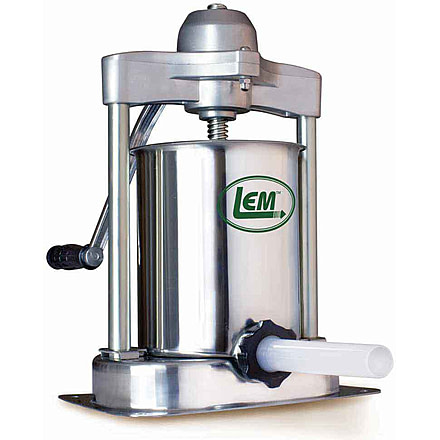 LEM Products Mighty Bite 15lb Vertical Sausage Stuffer w/ New Gear Box, Stainless Steel, 1607