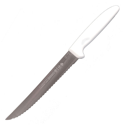 LEM Products Mundial 6in Serrated All Purpose Knife, High-Carbon Stain Free Steel Blade, Polypropylene Black Handle, 37