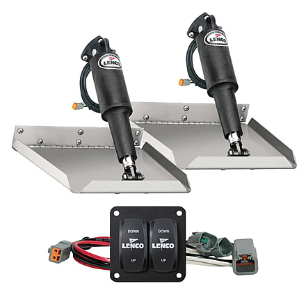 Lenco Marine x 12&quot; Edge Mount Trim Tab Kit w/Double Rocker Switch Kit 12&quot; 56442