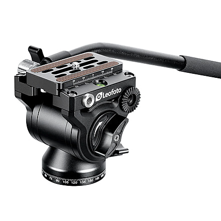 Leofoto BV-5 Mini Fluid Head for Optics w/ Standard Handle, Arca Compatible, Black, BV-5