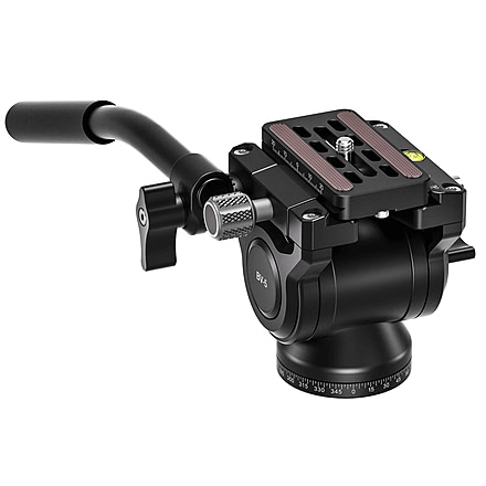 Leofoto BV-5B Mini Fluid Head for Optics w/ Shorter Handle, Arca, Black, BV-5B