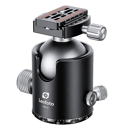 Leofoto HB-70 70mm Pro Heavy-Duty Ball Head w/Quick Release Plate &amp; Case, Black, HB-70