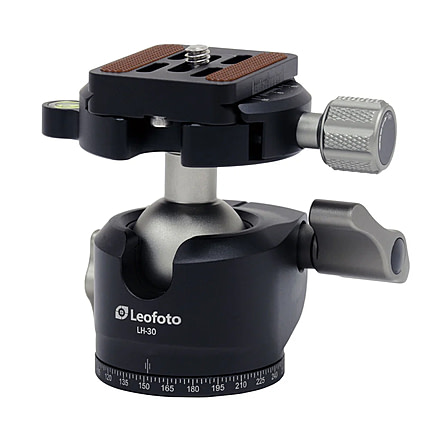Leofoto LH-30 Low Profile Ball Head &amp; QR Plate. Arca, Black, LH-30
