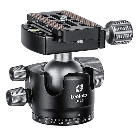 Leofoto LH-36 Low Profile Ball Head &amp; QR Plate, Arca, Black, LH-36