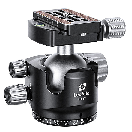 Leofoto LH-47 Series Low Profile Ball Head &amp; QR Plate, Arca, Black, LH-47