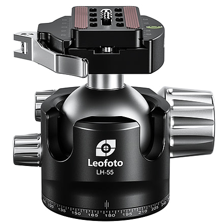 Leofoto LH-55LR Ball Head w/ Lever Release Clamp, Arca, Black, LH-55LR