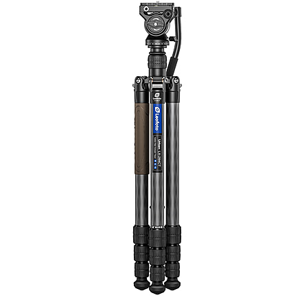Leofoto LX-284CT-BV-5B Reversible Travel Tripod w/ Bino Fluid Head Kit, Black, 6940828313729