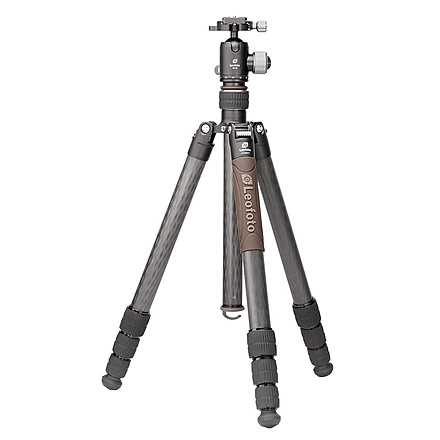 Leofoto LX-324CT/XB-38 Reversible Travel Tripod w/ Ball Head, Black, LX-324CT+XB-38