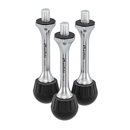 Leofoto TFS-US Long Spike/Rubber Foot Set 3/8'' Thread - Set of 4, Black, TFS-US