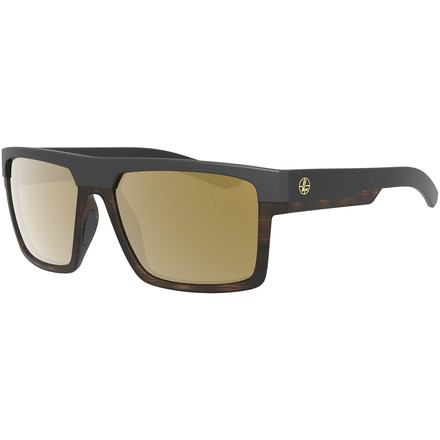 Leupold Becnara Sunglasses, Matte Black/Tortoise Frame, Square Bronze Mirror Lens, Polarized, Regular-Wide, 179101