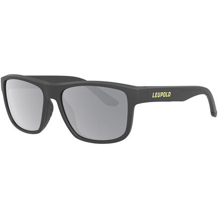 Leupold Katmai Sunglasses, Matte Black Frame, Square Shadow Gray Flash Lens, Polarized, Narrow-Regular, 179097