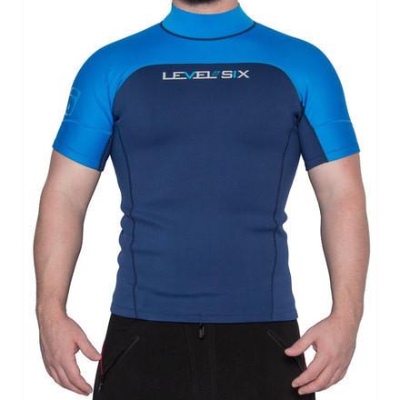 Level 6 Jericho Short Sleeve Neoprene Rash Gaurd - Men's-Lake Blue-Large