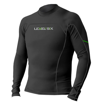 Level 6 Men's Neo-Wave Long Sleeve Rash Top-Black-Small