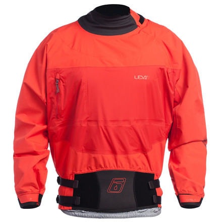 Level Six Mens Borealis 2.5 Layer Long Sleeve Semi Dry Top, Molten Lava, Medium, GMT-BORE-MO-M
