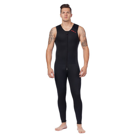 Level Six Mens Farmer John Front Zip Wetsuit, Black, Extra Small, GMT-JOHN-BK-XS