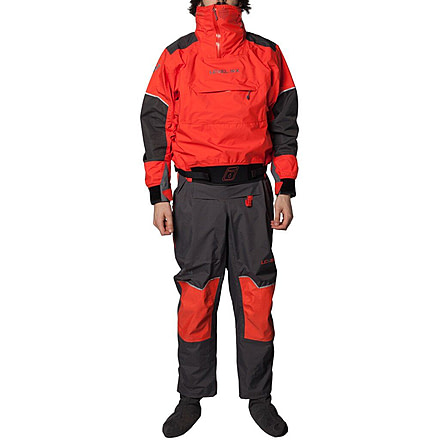 Level Six Mens Fjord 2.5 Layer Drysuit, Blaze Red/Charcoal, Large, GMT-FJOR-BZ-L