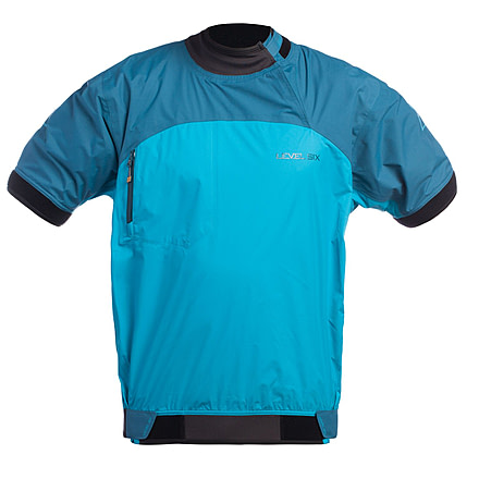 Level Six Mens Huron 2.5 Layer Short Sleeve Semi Dry Top, Grotto Blue, Extra Small, GMT-HURO-GR-XS