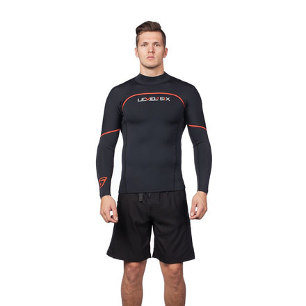 Level Six Mens Jericho Long Sleeve Neoprene Rashguard, Black, Small, GMT-LSJE-BK-S