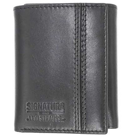Levis Signature Gold Double Stitched Bifold, Black, 43829-59IND
