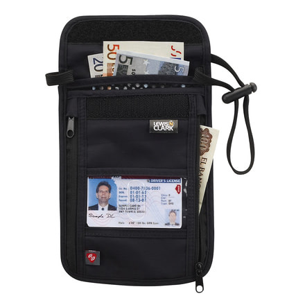 Lewis N Clark RFID Neck Stash, Black 1267BLK