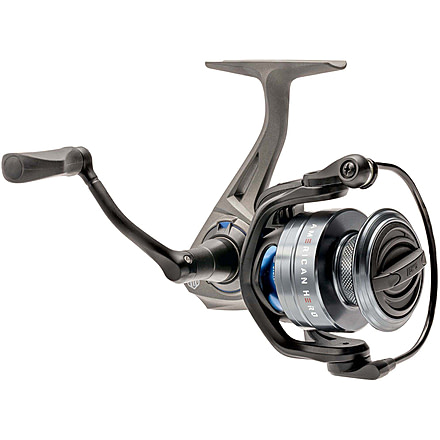 Lew’s American Hero Spinning Reel, SZ 200 Reel, 4+1 Bearings, 6.2-1 Ratio, Graphite Frame, Speed Gears, Speed Lube, Multi-Disc Drag, Gray/Black/Blue, AH200G2