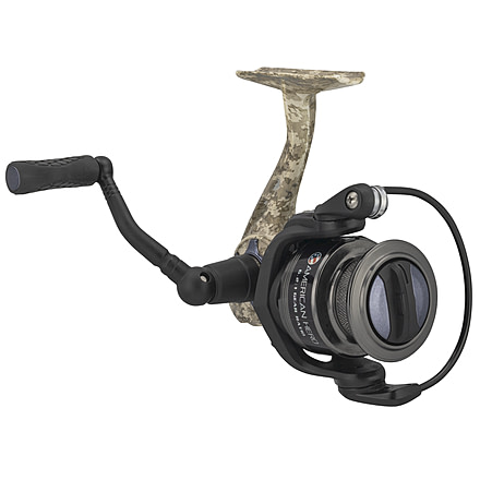 Lew’s American Hero Camo Spinning Reel, SZ 300 Reel, 5+1 Bearings, 6.2-1 Ratio, 1-PC Graphite Frame, Oiled Felt Multi-Disc Drag, Interchangeable Retrieve, Camo/Black, AHC300G2