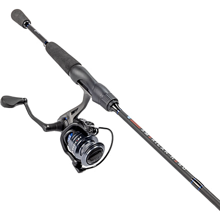 Lew’s American Hero Spinning Reel and Rod Combo, 6ft 2-PC Medium-Light  Fast IM6 Graphite Rod, SZ 200 Reel, 4+1 Bearings, 6.2-1 Ratio, Speed Gears, Gray/Black/Blue, AH2060MLSG2-2
