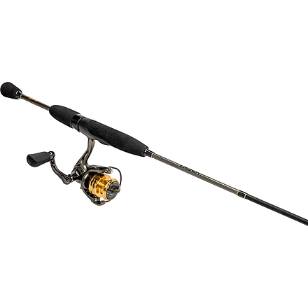 Lew’s Laser Lite Spinning Reel and Rod Combo, 5ft 6in 1-PC Rod w/ Light  and Fast, SZ 75 Reel, 3+1 Bearings, 5.0-1 Ratio, Speed Lube, Metallic Gray/Gold/Black, LLS7556LG2
