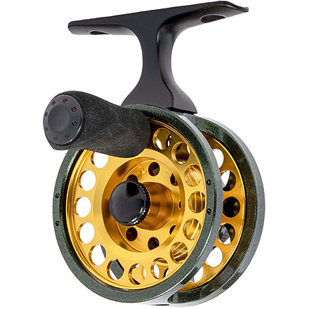Lew's Wally Marshall Signature Series Solo Jigging Reel, 1-1 Ratio, Aluminum Frame and Spool, Multi-Disc Drag, EVA Handle Knob, 6lb Line, Green/Gold, WMS0J1