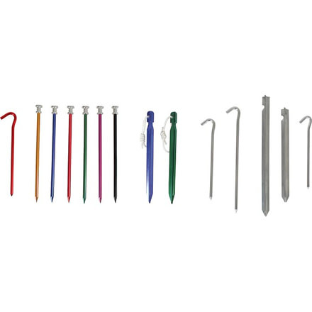Liberty Mountain Alum Hooked Tent Peg 7'' 6pk 2718  ASSORTED