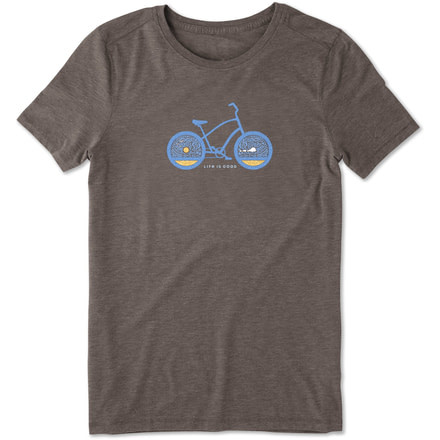 Life Is Good Cool Tee Primal Beach T-Shirt - Womens, Rich Brown, Medium, 55313-M