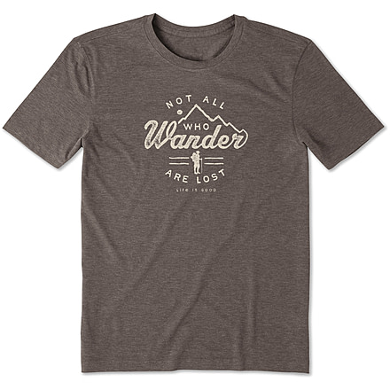 Life Is Good Cool Tee Wander Hike T-Shirt - Mens, Rich Brown, Medium, 55780-M