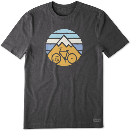 Life Is Good Crusher Tee Clean Mountain Bike T-Shirt - Mens, Heather Night Black, Small, 55425-S